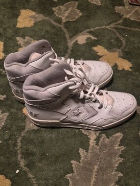 Converse White and Light Gray High-Top Sneakers